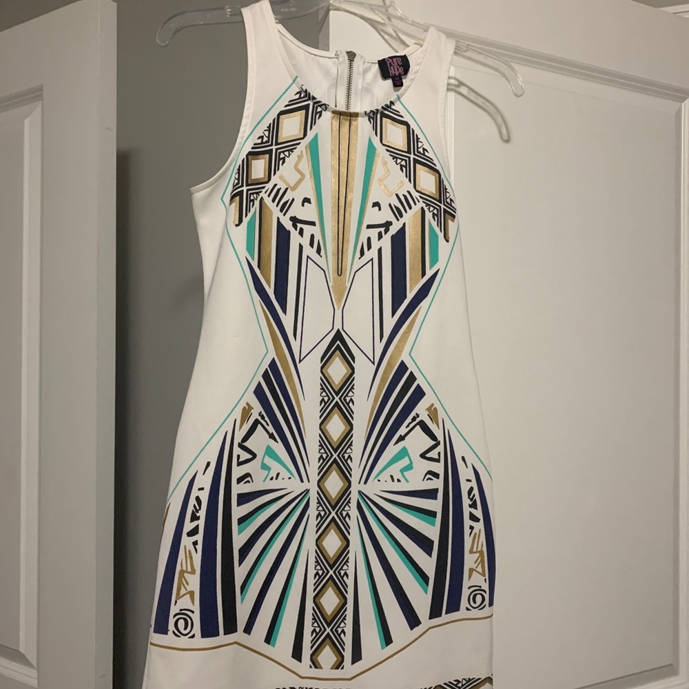 White Aztec dress